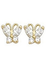 entrancing tiny butterfly gold earrings for babies      
